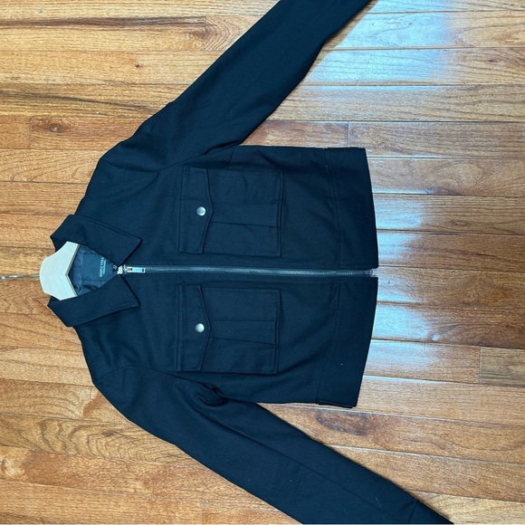 Black Cropped Utility jacket with front pockets women’s xs - Picture 7 of 12